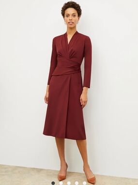 M.M. Lafleur The Carly Dress - Stretch Crepe Size US 10 in Maroon